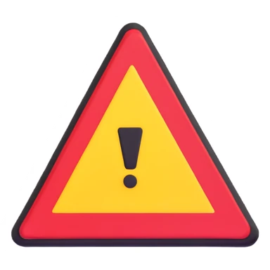 warning triangle with exclamation mark sticker