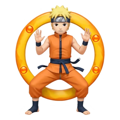 Naruto on pose kurama full sticker
