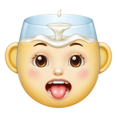 Mouth drooling with milk sticker