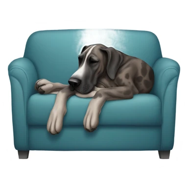 Brindle Great Dane sleeping on a couch  sticker