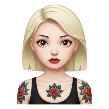 Smelly girl with tattoo sticker