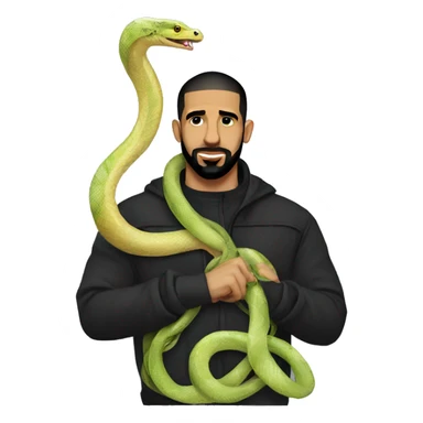 Drake with a really long snake sticker