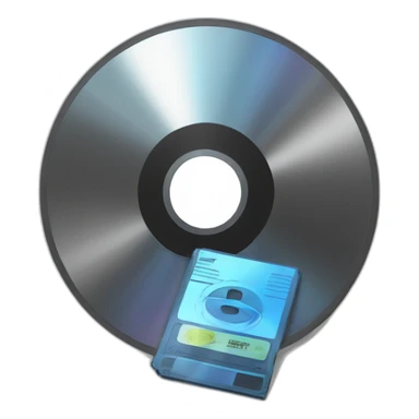 A dvd with a disc and cd sticker