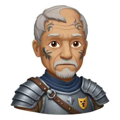 elderly tattooed knight, tattooed shoulder sticker