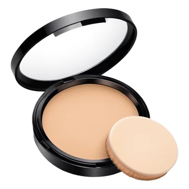 makeup face powder with compact and brush sticker
