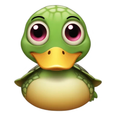 Turtle duck with heart eyes sticker
