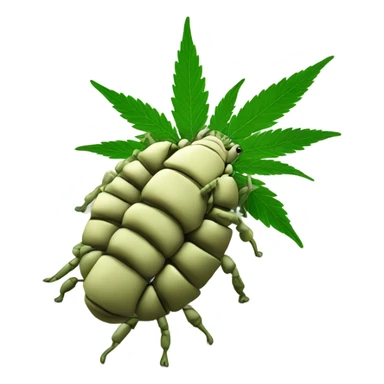 Marijuana behind isopod sticker