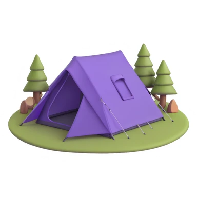 green and yellow camping tent sticker