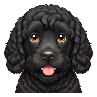 Black Portuguese water dog, loose curls, mischievous looking  sticker