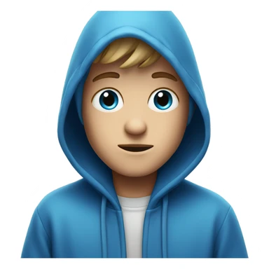 hooded boy in focus blue eyes sticker