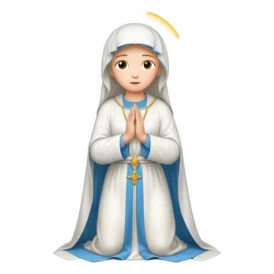 fullbody Virgin Mary praying front view white robes sticker