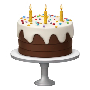 White birthday cake with chocolate cream  sticker