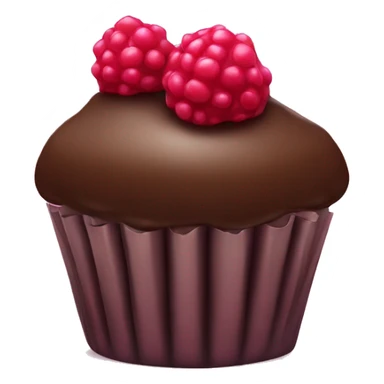 Chocolate cupcake with rasberry sticker