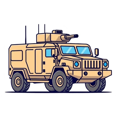 army tactical vehicle with star emblem sticker