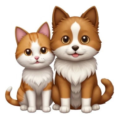 Köpekin yaninda kedi sticker