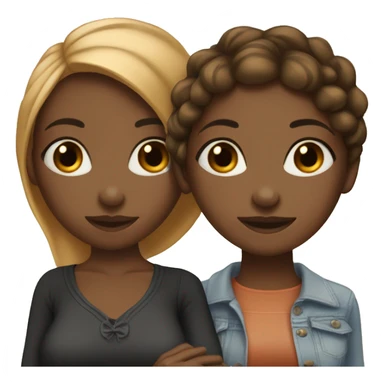 Two black bestfriends girls nigerian, caramel and dark skin sticker