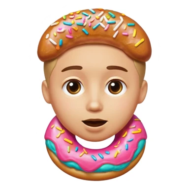 Face Savoring Food Emoji, Doughnut Emoji sticker