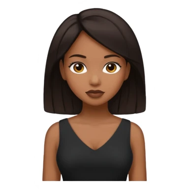 Light skinned black woman with bbl and dark brow hair sticker