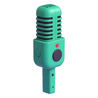 dark green radio microphone, front angle, 3D emoji style, no text sticker