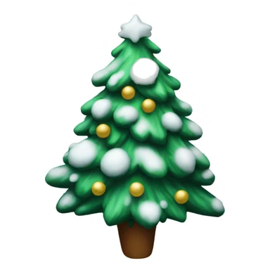 A Christmas tree with snow on it  sticker