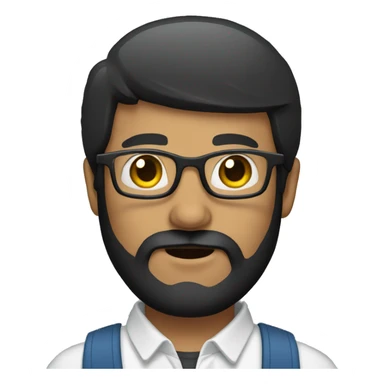 Man with Black Beard and Wearing Glass sticker