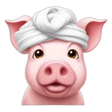 Pig with white turban sticker