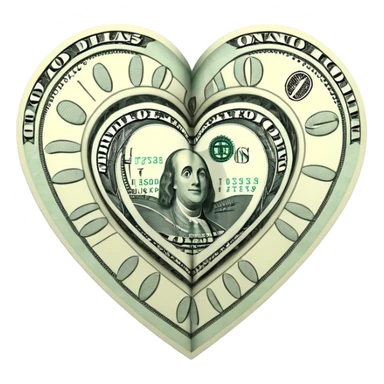pazzle heart dollars sticker