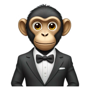 monkey wearing suit sticker