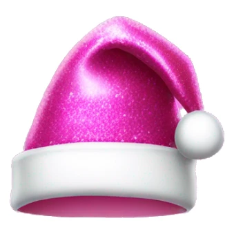 Pink Santa hat shiny glittery  sticker