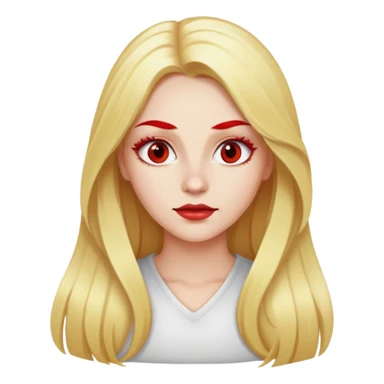 Chica guera  con pelo largo y cejas rojas  sticker