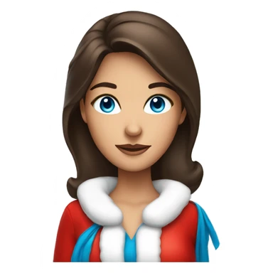brunette woman in santa costume with blue eyes and tanned sticker