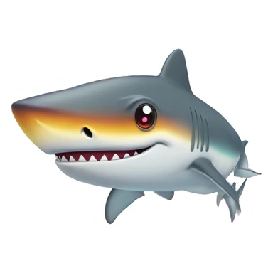 shark with rainbow-fire breath sticker