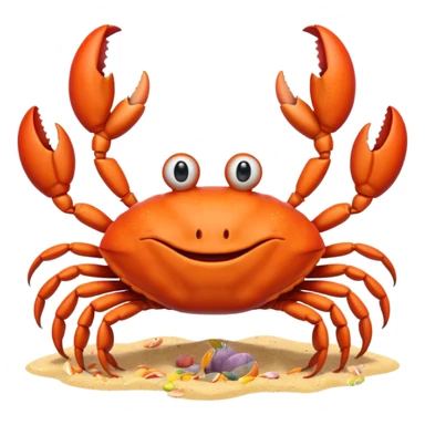 smiling crab shown facing the camera sticker