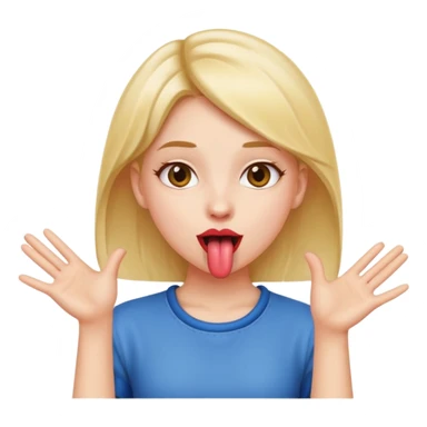 girl with tounge out and hands to side sticker