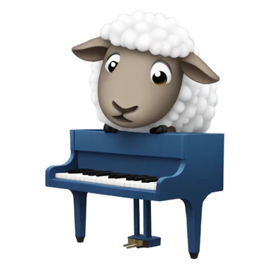 Sheep plays piano, Side view sticker