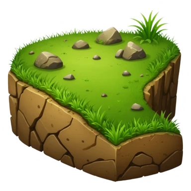 A slice of land. grass on top, dirt on the lower half. sticker