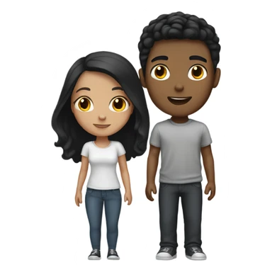 white boy and girl with black hair sticker