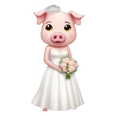 Pig in wedding dress sticker