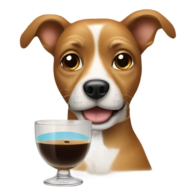 Dog drinking espresso martini sticker