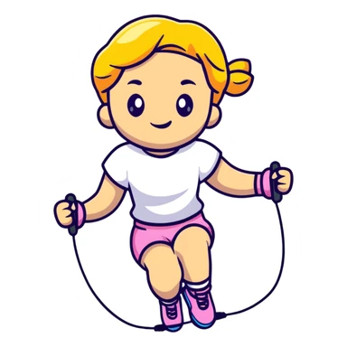 Girl jumping rope sticker