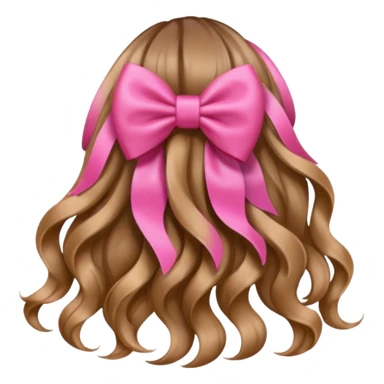 hair from behind with a pink bow sticker