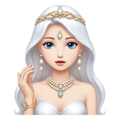 White beauty with jewelry sticker