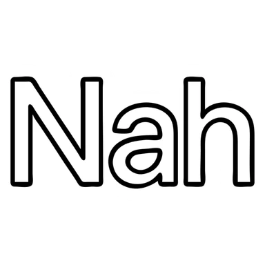 simple icon of the word 'Nah', clean lines, minimal, suitable for app or web use sticker