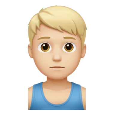 Young blonde boy in tank top sticker
