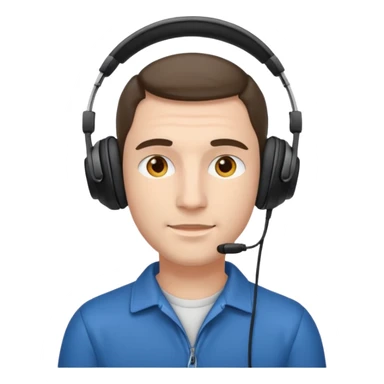Man with on-ear headphones sticker