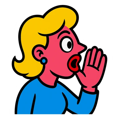 exaggerated whisper, bright colors sticker