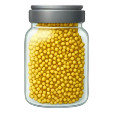 mustard seeds in a short jar sticker