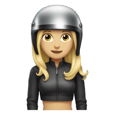 Blonde girl wearing a motorcycle helmet  sticker