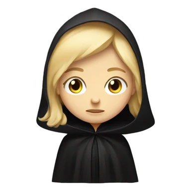 blonde haired girl frowning in a black cloak sticker
