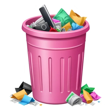aesthetic glittery pink shiny office trashcan sticker